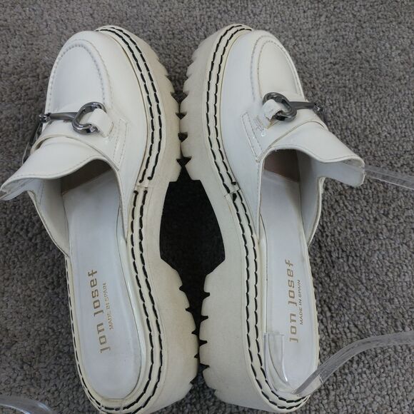 Jon Josef Platform Loafers Womens Size 35 EU White Patent Leather Slip On Spain - Picture 10 of 12